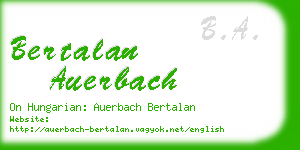 bertalan auerbach business card